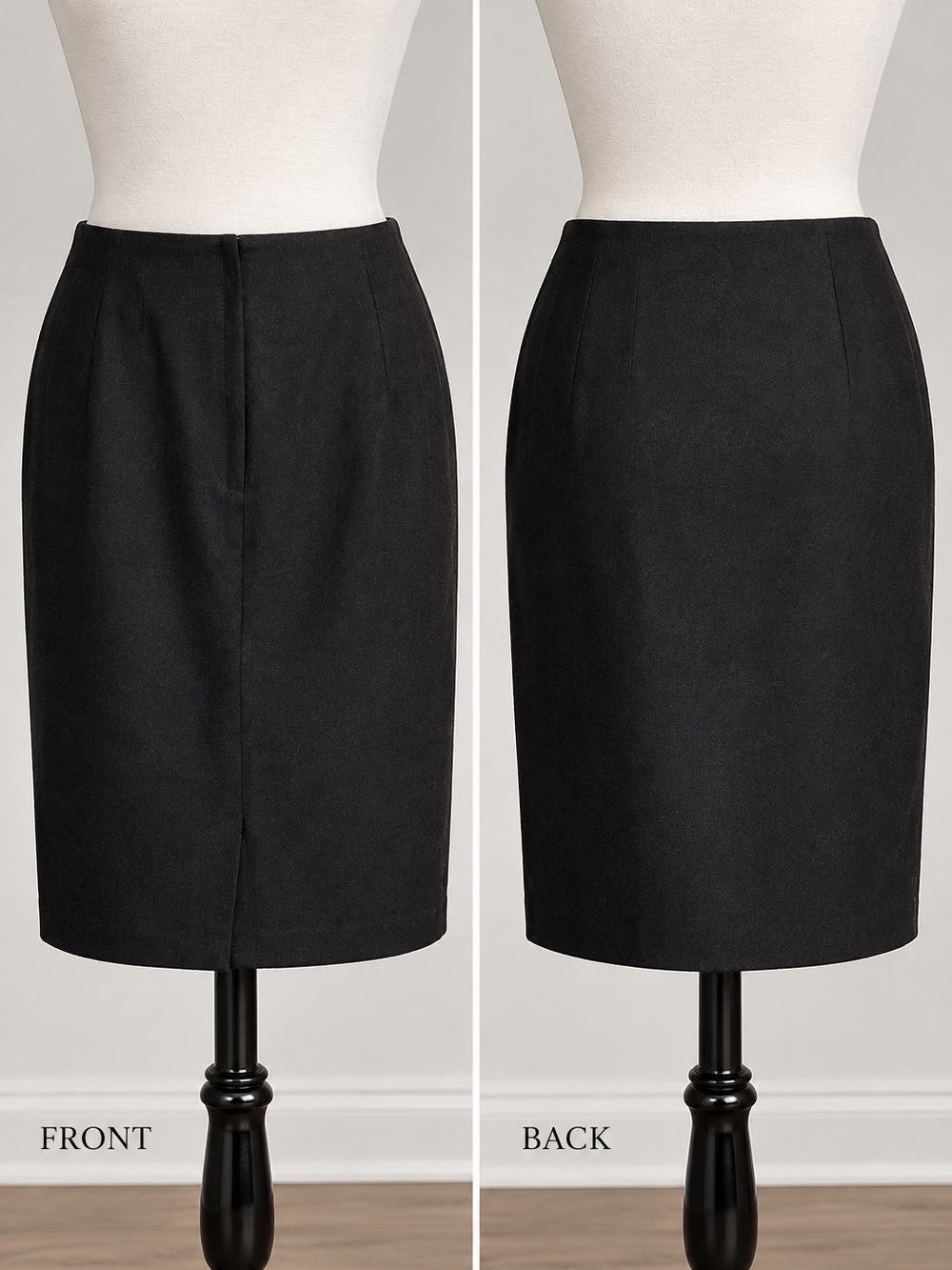 Sag Harbor 100% Wool Black Skirt Size 10 Lined Classic Pencil Skirt Career